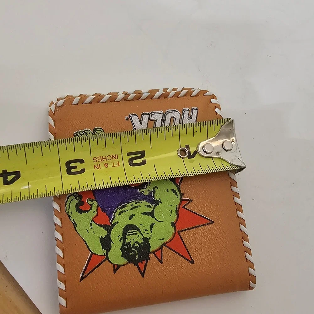 Vintage Marvel The Incredible Hulk Bifold Wallet Tan Whipstitch Retro Superhero